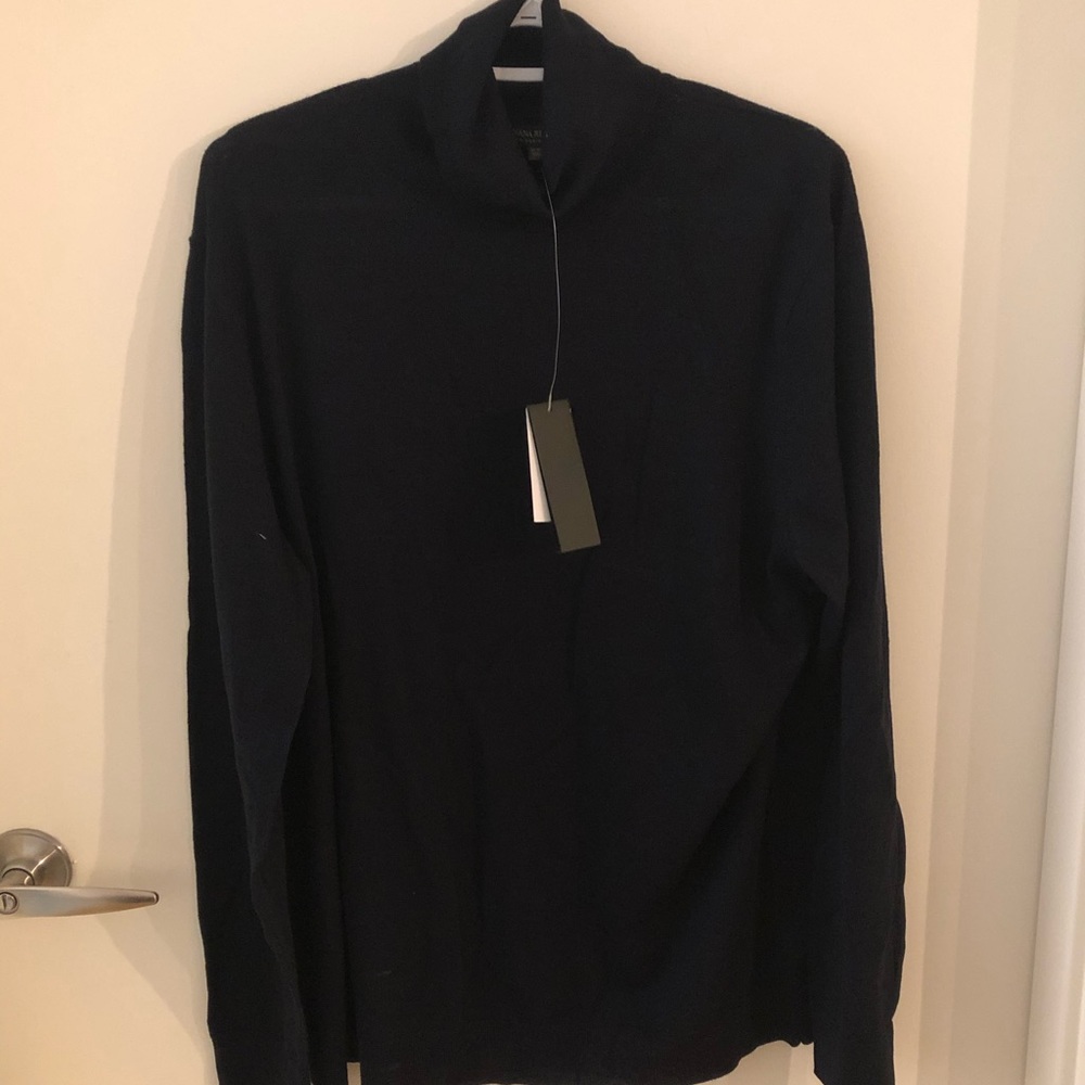 Banana Republic Navy Turtleneck Merino Sweater